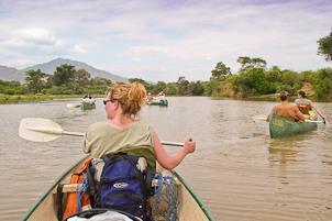 The following morning we continue our canoe safari through an area teaming with elephants, hippos and other wildlife.