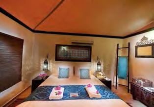 The rooms are spacious and decorated with taste in an Arabian style. They are sprawled across 10 acres of sand.