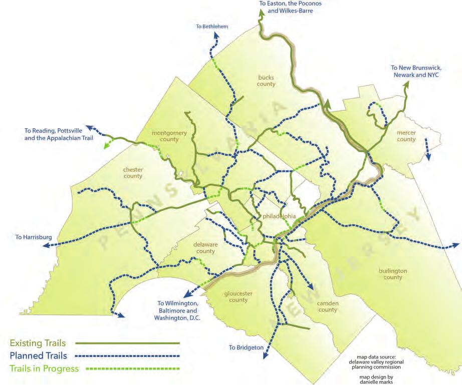 THE CIRCUIT TRAILS THE GREATER PHILADELPHIA REGION The Circuit Trails is an innovative, regional urban trail network that is connecting people of all ages to jobs, communities and parks in the