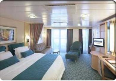 Shipboard Accommodations Interior Room (150 sq. ft.) Two twin beds that convert to a Royal King, measuring 72.