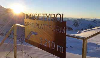 Also on the must-visit list: TOP OF TYROL observation deck at 3,210m, the stunning ice cave in the glacier, Tyrol s largest high ropes course and summer