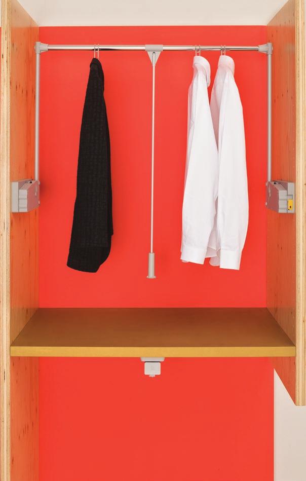 the ideal spot to hang your clothes while changing Easily and fully fastens to System 32 hole 10kg load capacity