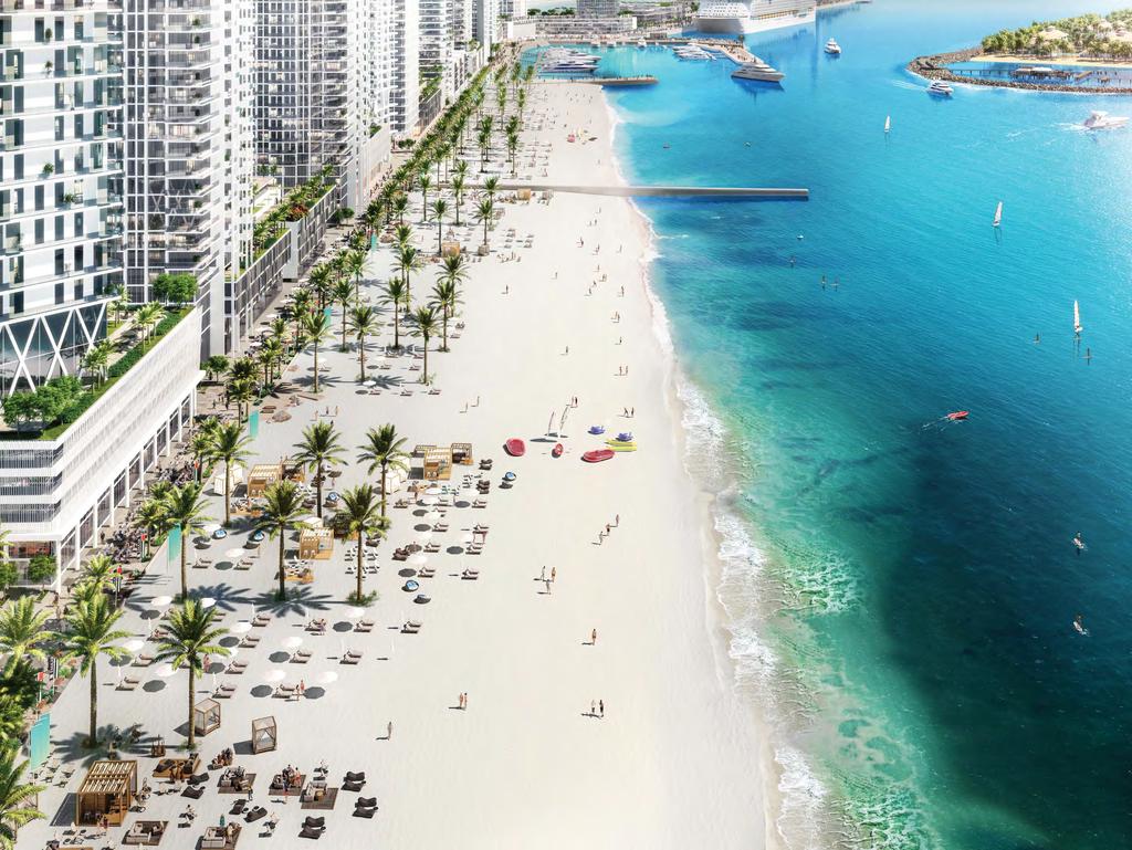 EMAAR BEACHFROT A ISLAD WITH A CITY ADDRESS othing says luxury coastal lifestyle like a home at Emaar Beachfront a collection of 27 glistening towers standing out against the crystal blue waters of