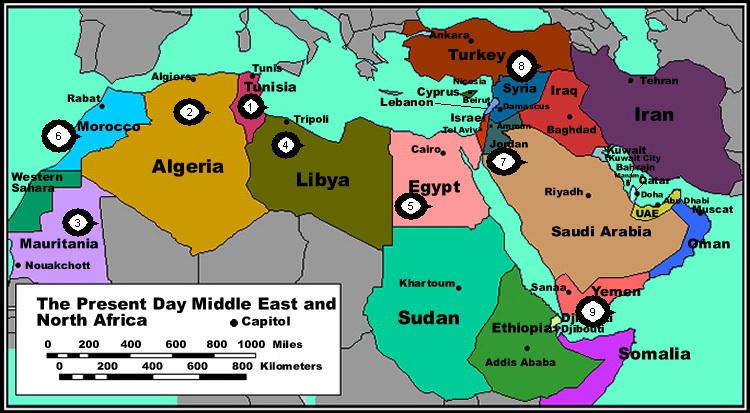 The continent of Africa lies to the South and West of the Middle East The Southwestern Asian nation of Israel borders the