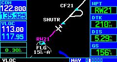 SECTION 6 PROCEDURES DO NOT USE FOR NAVIGATION Figure 6-86 Default NAV Page Figure 6-87 Map Page Figure 6-85 Final Approach, Flagstaff Refer to Figure 6-85 for the following steps.