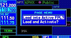 See Section 6.1. To load an approach from the Airport Approach Page: 3) Turn the large right knob to highlight Load into Active FPL? and press the ENT Key (Figure 7-21).