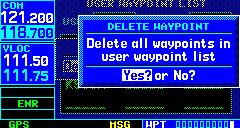 2) Press the MENU Key to display a menu for the User Waypoint List (Figure 7-56).