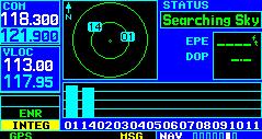 SECTION 1 INTRODUCTION Satellite Status Page The Satellite Status Page (Figure 1-9) appears as the GNS 430 attempts to collect satellite information.