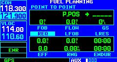 SECTION 10 AUX PAGES 5) If the fuel management system does not enter the data automatically, turn the large right knob to highlight the fuel on board (FOB) field (Figure 10-11).