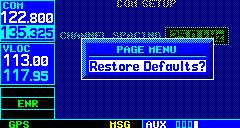 Restoring Factory Settings When making changes to any Setup 2 Page option, a Restore Defaults? menu selection restores the original factory settings (for the selected option).