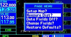 SECTION 3 NAV PAGES For airspace boundaries, highways, roads, railroad lines, track log data, active flight plan course lines, and lat/long grid lines: 1) From the Map Page Menu, turn the large right