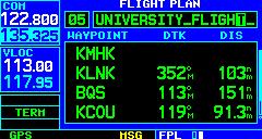 SECTION 5 FLIGHT PLANS To delete a waypoint from an existing flight plan: 1) Press the FPL Key and turn the small right knob to display the Flight Plan Catalog Page.