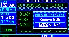 On the preceding page, options to remove approaches, departures, and arrivals were introduced. This process may also be completed using the CLR Key, as described below.