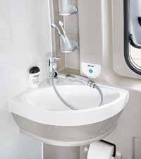 space. The toilet can be rotated so that plenty of space can be created for showering.