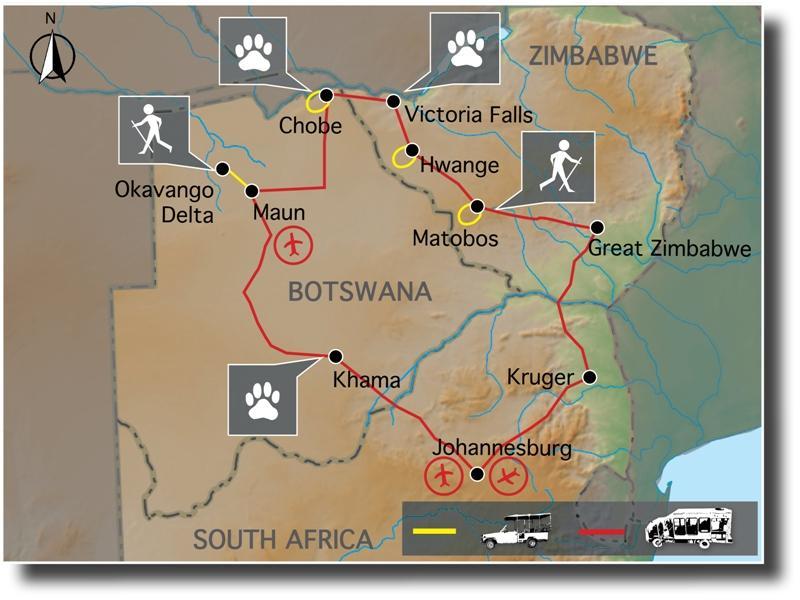 For Sunway Safaris agent use only Date of issue: 03May18 Tour code: Guaranteed departures ZBa16 Small group safari maximum: 12 travellers Travel through: Zimbabwe, Botswana & South Africa Safari