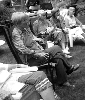 Page 42 Dorothy Miller, Margaret Potter, Marianne Gosswiller and others listening to the presentation The Art of the Miniature-Bonsai August 3, 2006 On a recent sunny warm afternoon, fortunately not
