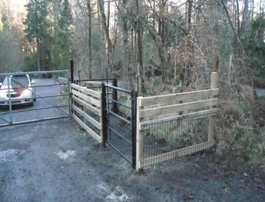 are multiuse accessible, other than the gate back onto the main road at the eastern end (see below) New self-closing gates in boxed enclosure