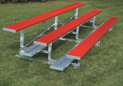 3-Row Standard with red powder coated seat planks Model Description Length Seating Capacity Guardrail NB-0315ASTD 3-Row Standard 15' 30 no NB-0515ASTD 5-Row Standard 15' 50 yes