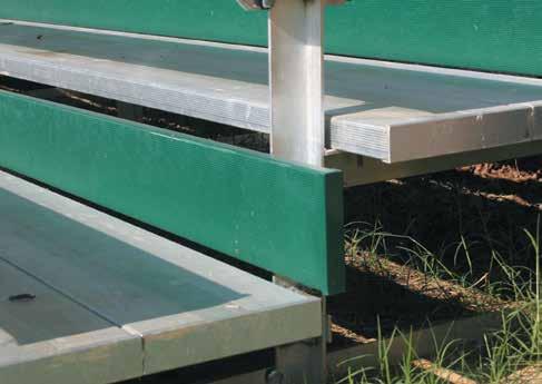 handrails and contrasting nosing 1" x 6" riser plank on all rows GROUP SEATING Model Description Length Seating Capacity