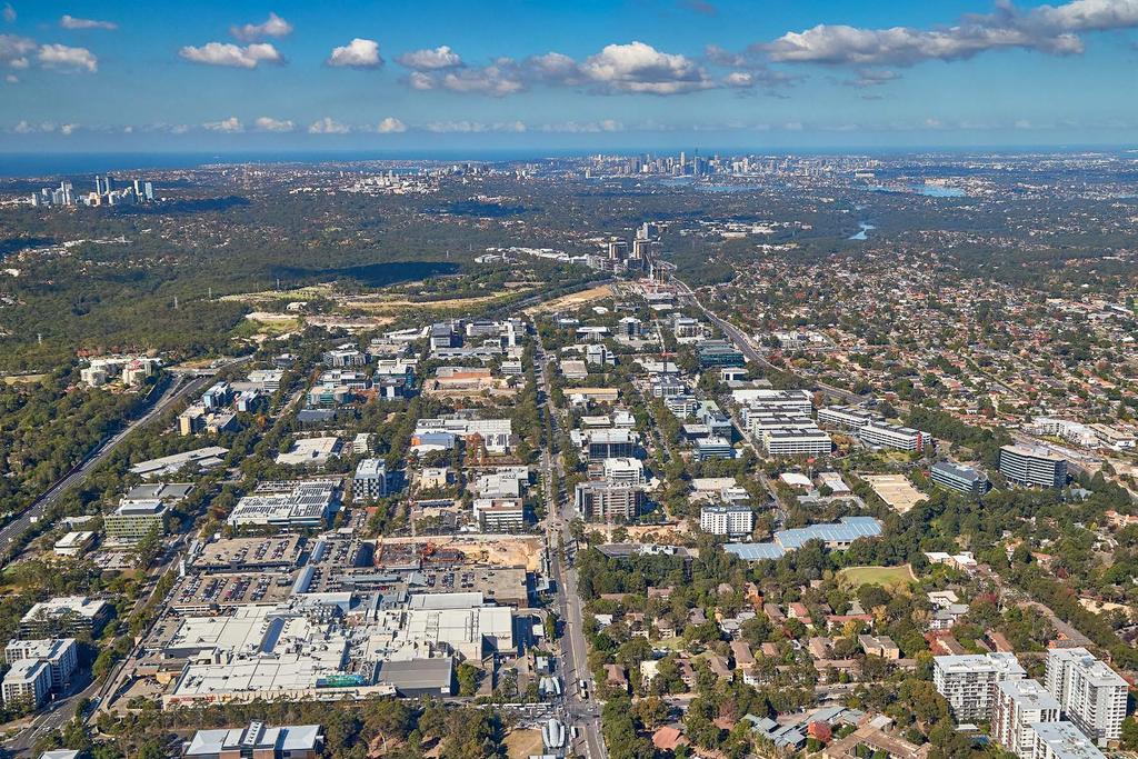 VIEW FROM ABOVE 3 Chatswood North Sydney Sydney CBD Delhi Road Pinnacle Office Park Lane Cove Road Macquarie Park