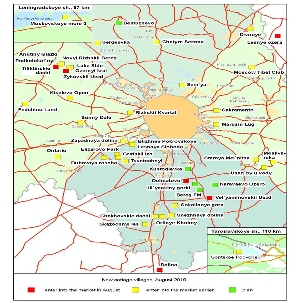 COUNTRYSIDE REAL ESTATE MARKET August 2010 Map 5.2. Moscow Region.