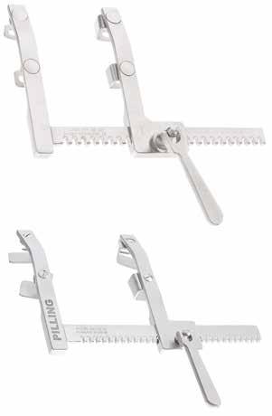 CVT RETRACTORS Sternal Retractors/Rib Spreaders TRANSPLANT DONOR STERNAL RETRACTORS 341387 341389 Each Morse-Style Sternal Retractor blade has a prominent lip and a large spike to secure retractor in