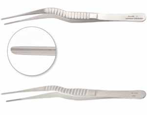 CVT FORCEPS AND CLAMPS Tissue Forceps VASCULAR DEBAKEY-TYPE BAYONET TISSUE FORCEPS 351843 351845 DeBakey-type Jaws with a bayonet shape. Angled handles for difficult access and increased visibility.