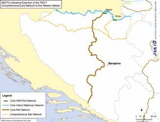 2. Regional participants profile Bosnia and Herzegovina Comprehensive Road: 870 km Core Road: 635 km Comprehensive Rail: 811 km Core Rail: 428 km IWW: Sava (Core) Riverports: Brcko (Core) Samac