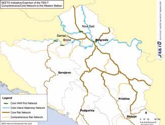 2. Regional participants profile Serbia Comprehensive Road: 1624 km Core Road: 1332 km Comprehensive Rail: 1788 km Core Rail: 1414 km IWW: Danube (Core),Sava (Core) Tisa (Core) River ports: Belgrade