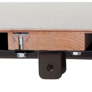 Laminate core keeps table flat and provides a moderate heat shield.