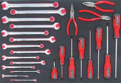 Areas of use include food industry maintenance, automotive assembly. 25 Piece Set - TCD025 Professional Pliers 1x 160mm snipe nose. 1x 160mm diagonal cutters. 1x 160mm combination.