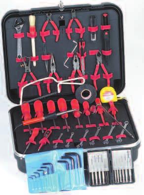 62 Piece Workshop Tool Kit 5 compartment cantilever tool box with specially moulded trays to facilitate enhanced Tool Control and padlock hole for additional security.