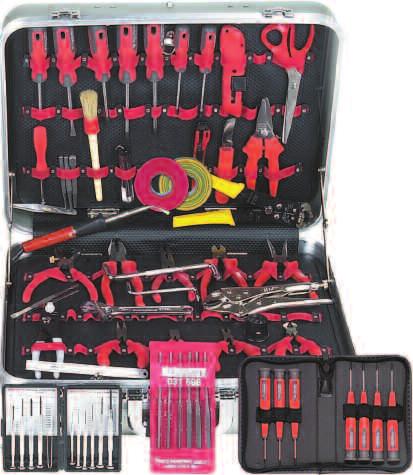 122 Piece Deluxe Service Engineer s Tool Kit This superb kit contains all the necessary tools for the service engineer in a sturdy aluminium case partitioned to keep tools organised and readily