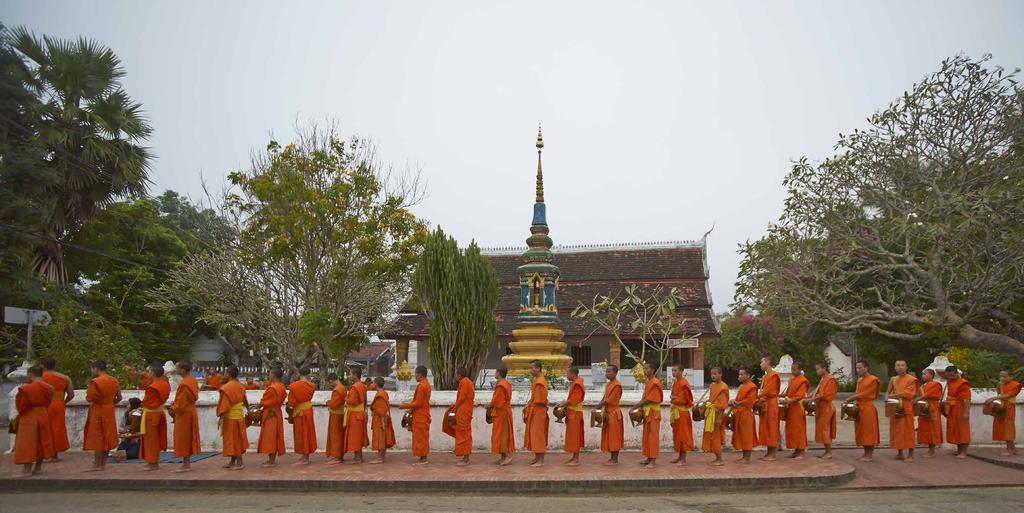 The saffron-robed monks of Luang Prabang dedicate themselves to Buddha s teachings in this