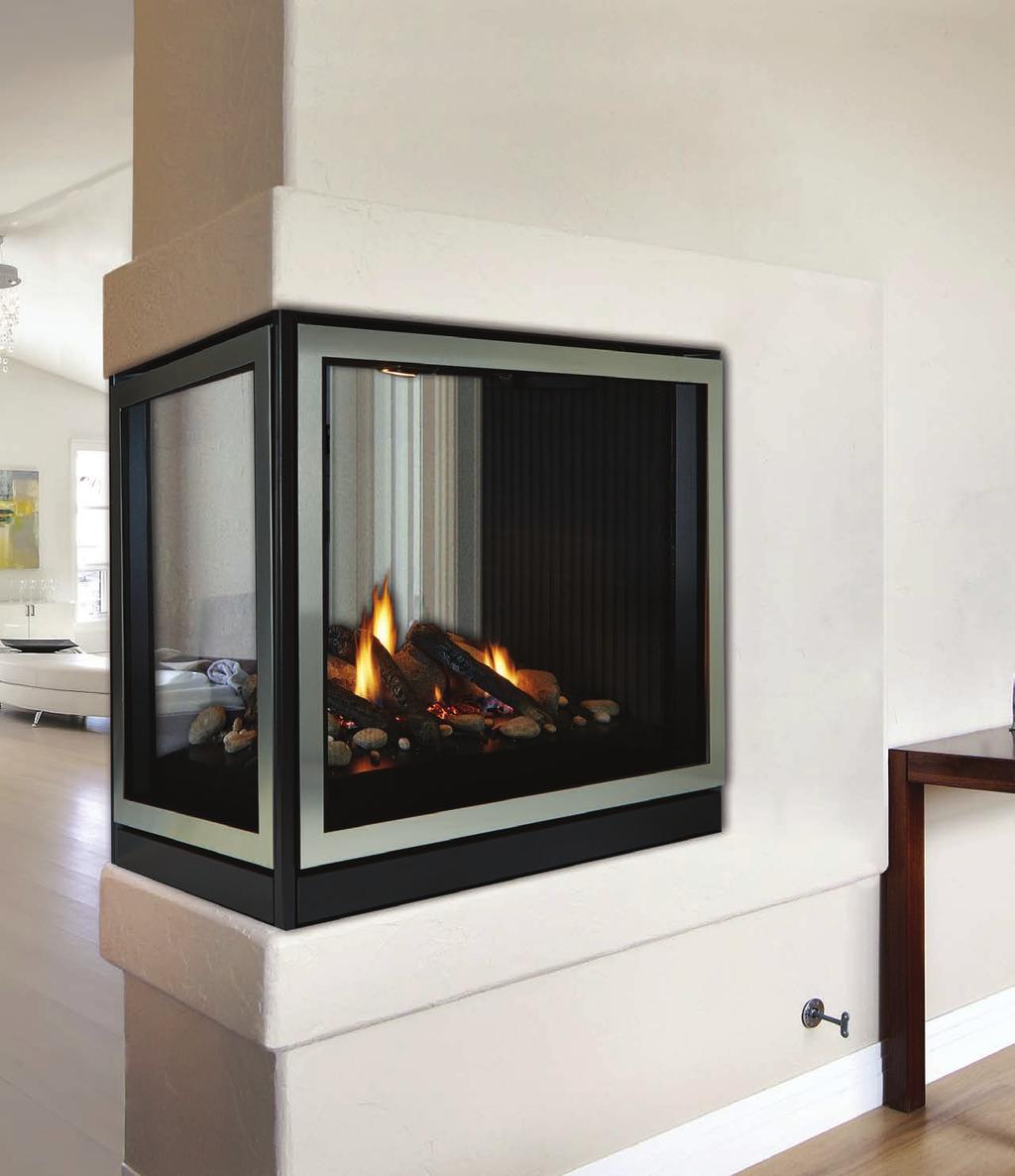 Premium lean-face Peninsula Premium lean-face Direct-ent Peninsula Fireplace, lack Fluted Liner, and Mixed