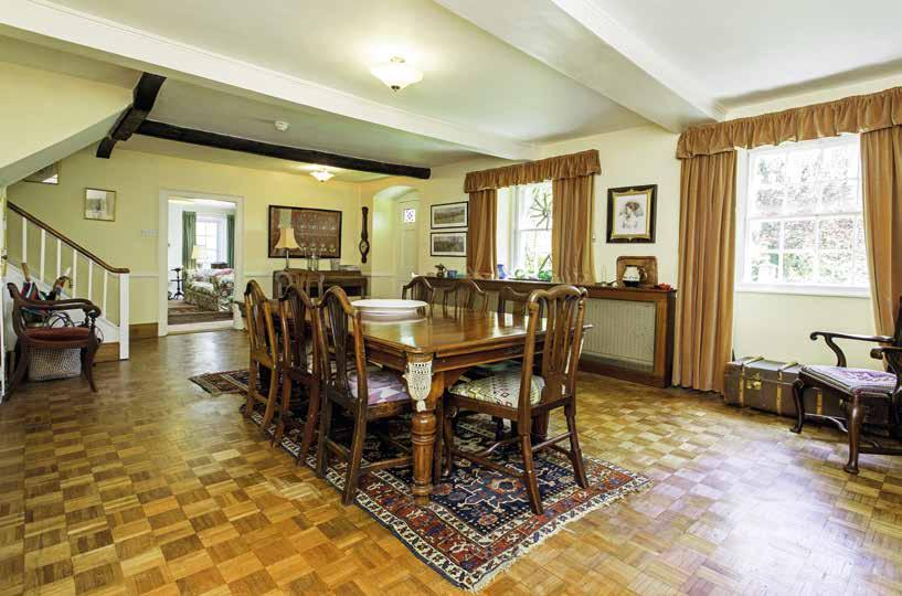 Accommodation Ground Floor Dining Hall with open fireplace Panelled Sitting
