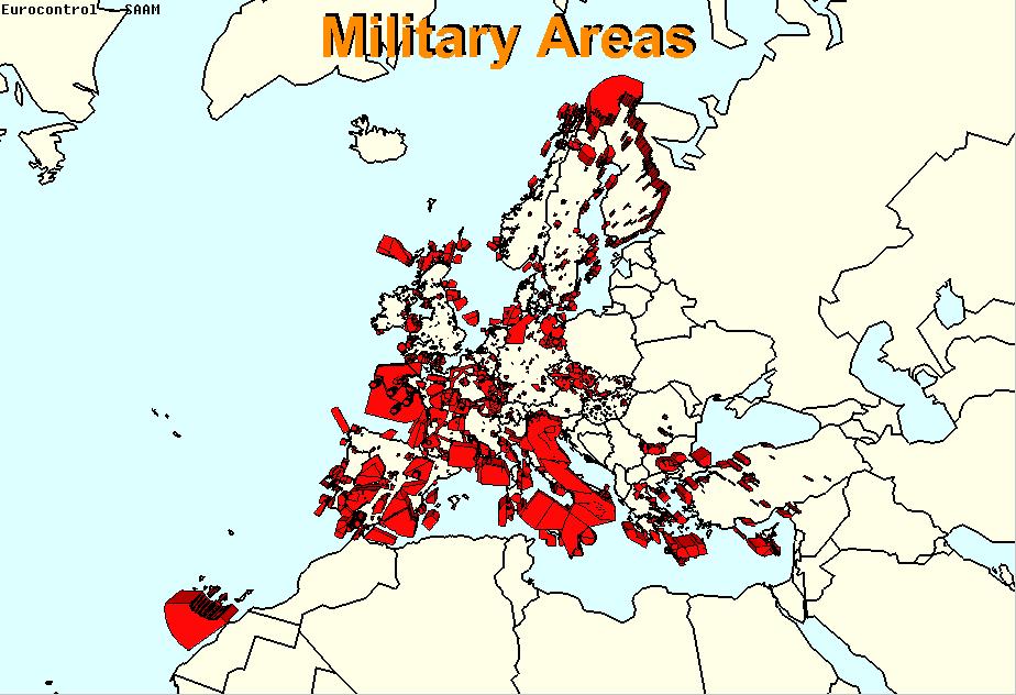 The complexity of European Airspace 12000 Military Aircraft are stationed in Europe!