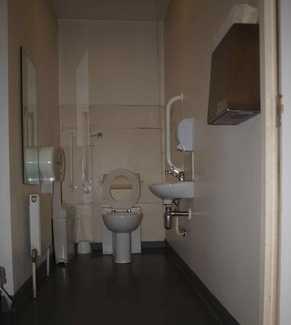 Accessible toilet on second floor. Each accessible toilet has an alarm cord for any users who experience difficulties.