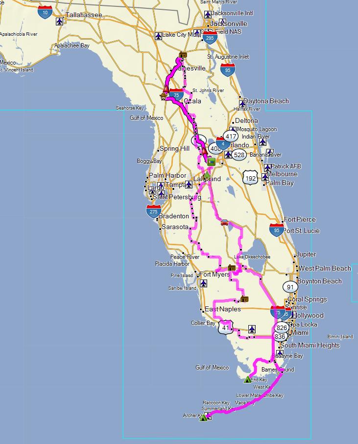 Route Map: 1,442 Miles