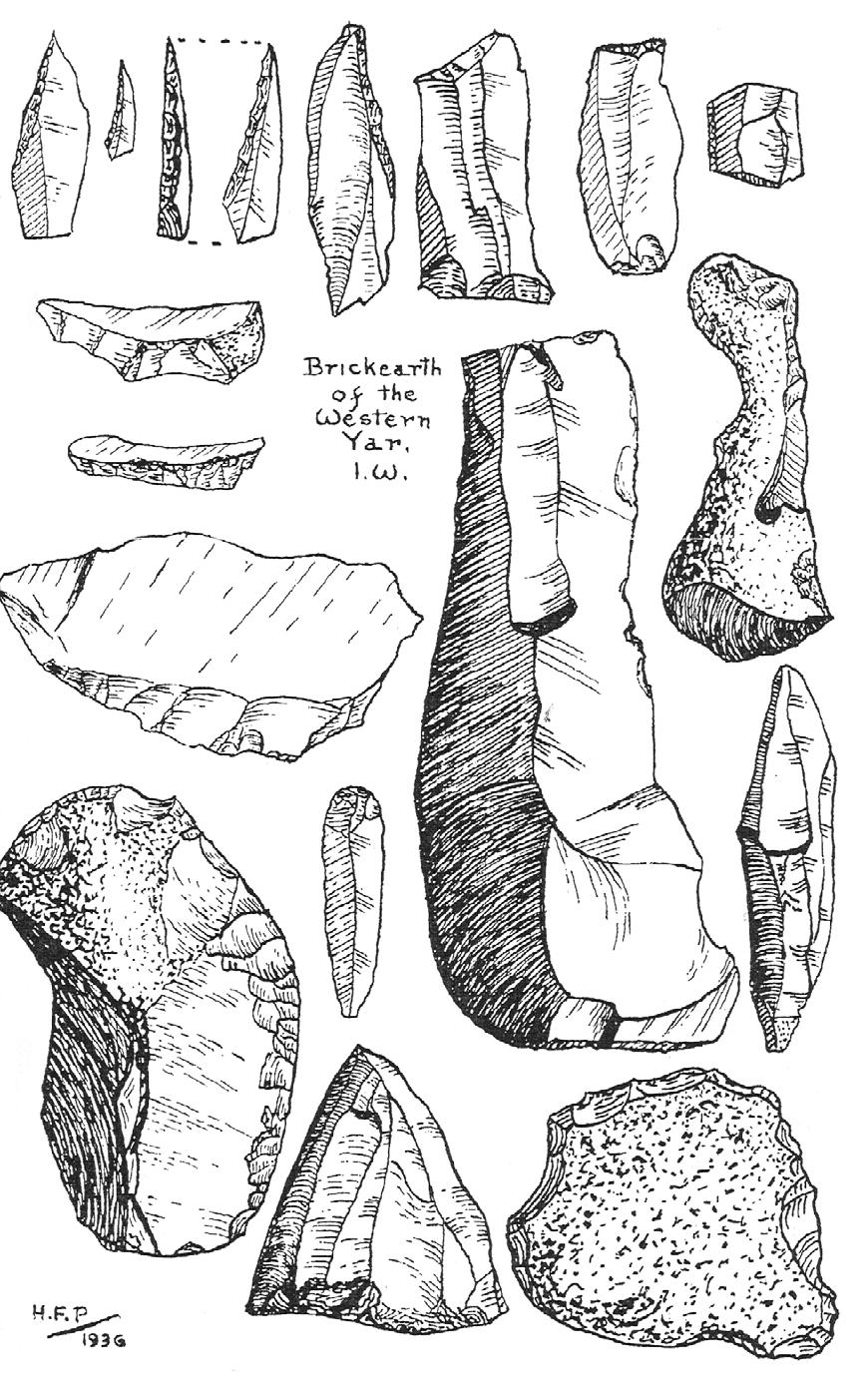 6 Hubert Poole s illustrations of Mesolithic flint tools from the Old Western Yar River gravels The study of the Mesolithic Period can help us to understand how early