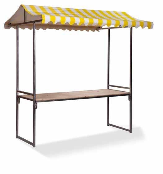Market stall Professional Professional posts - 10200 Height: 232 cm Professional beams - 10201 Length: 200 cm Total height: 232 cm Total length: 200 cm Total depth: 151 cm Height tabletop: 73 cm