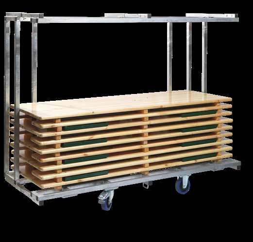 Bench set trolley Beer table T90800 Height: 170 cm Length: 230 cm Depth: 59-89 cm Wheels: 160 mm - 2x swivel wheels and brake, 2x fixed Beer set complete: 10x or Separate