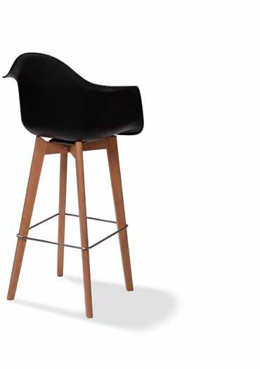 Keeve Bar Chair black Bucket armrest 506F02SB Total height: 119 cm Height of seat: 81 cm Length: 61 cm Depth: 59 cm Weight: 8 kg Trolley is expected