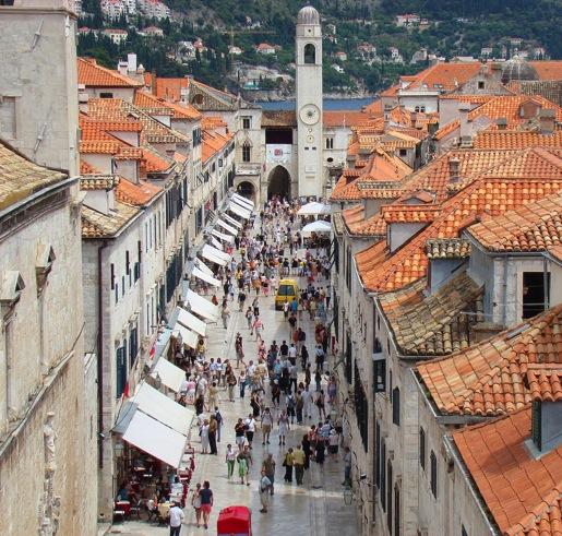 Dubrovnık Old Town Walls Dubrovnik, Croatia's most glamorous tourist destination, centers on the magnificent old town, contained within sturdy medieval defensive walls and declared a UNESCO world