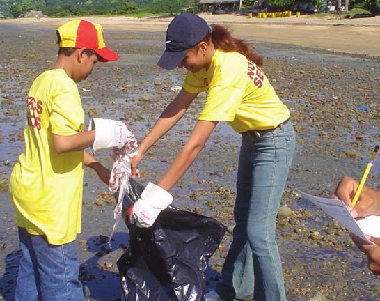Shoreline Cleanup Tips Safety first Wear gloves to collect the debris. Be careful with glass, syringes (needles), or other sharp objects. Don t lift anything heavy. Stay out of dune areas.