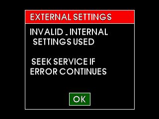 FIGURE 5.12 External settings (configuration module) were found to be invalid.