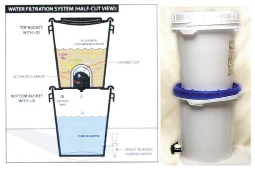 Follow the instructions in Ceramic Filter Drip System on the EVC web site to assemble your two-bucket filtration system.