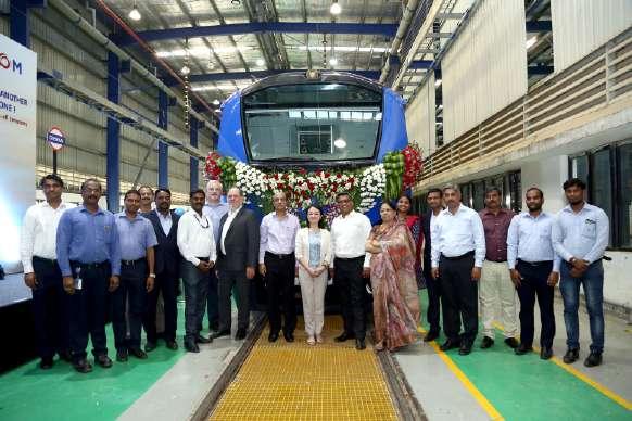 Out of 42 trains, 9 were manufactured and shipped from Alstom factory at Lapa, Brazil. Remaining 33 trains were manufactured at Alstom factory at Sri City as part of indigenisation requirement.