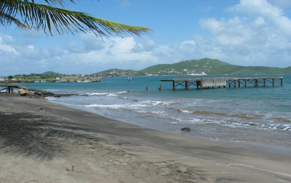 Il Pirata One acre property with a 100m / 300 ft beach front and white sand beach which extends from the Vieux Fort Laborie highway to the Caribbean