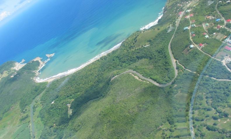 MORNE VENT 150 acre Beautiful piece of hillside property in Dennery overlooking the Atlantic Ocean with a panoramic